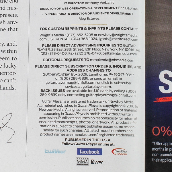 Guitar Player Magazine Holiday 2017 - Brad Paisley Cover - Good Condition