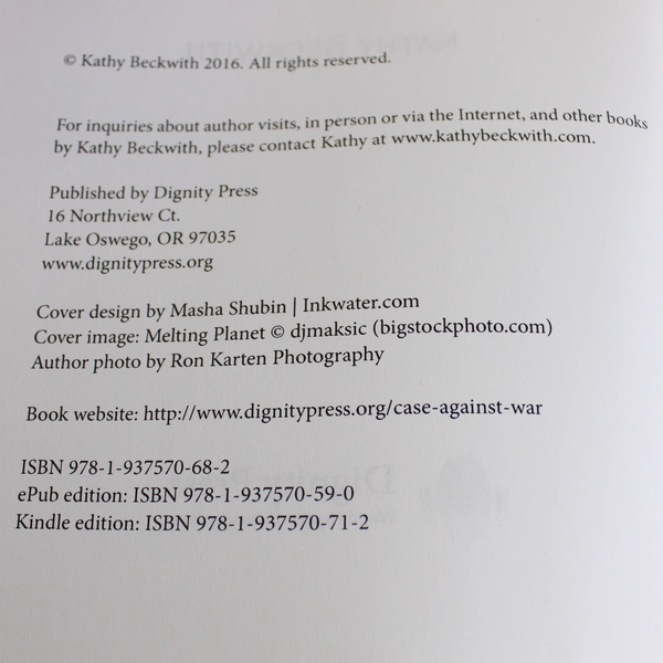 A Mighty Case Against War by Kathy Beckwith 2016 Trade Paperback