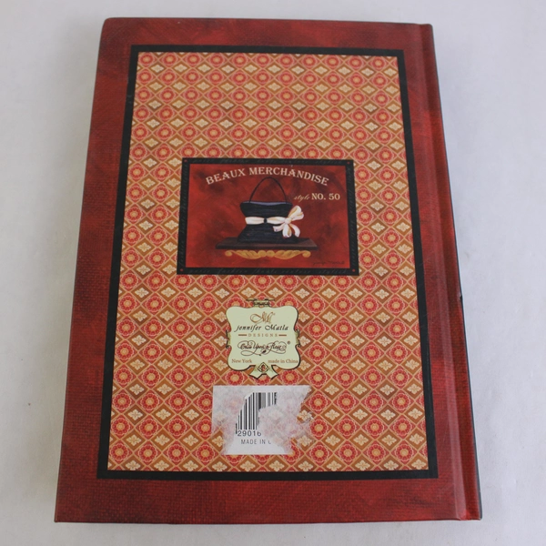 'Beaux Merchandise' Red Blank Notebook Jennifer Matla Designs Hardcover