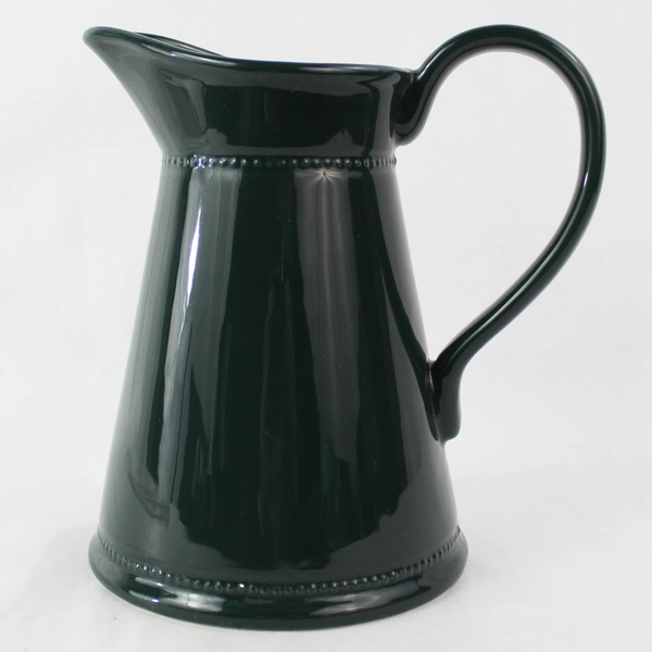 Allure Home Creation Emerald Green Beaded Pitcher Farmhouse Style