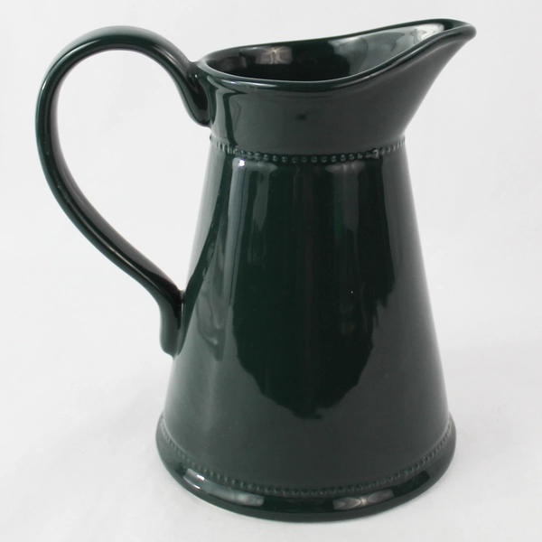 Allure Home Creation Emerald Green Beaded Pitcher Farmhouse Style