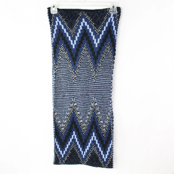 Lot of 2 Knit & Faux Fur Women's Infinity Loop Scarves - Blue & Gray