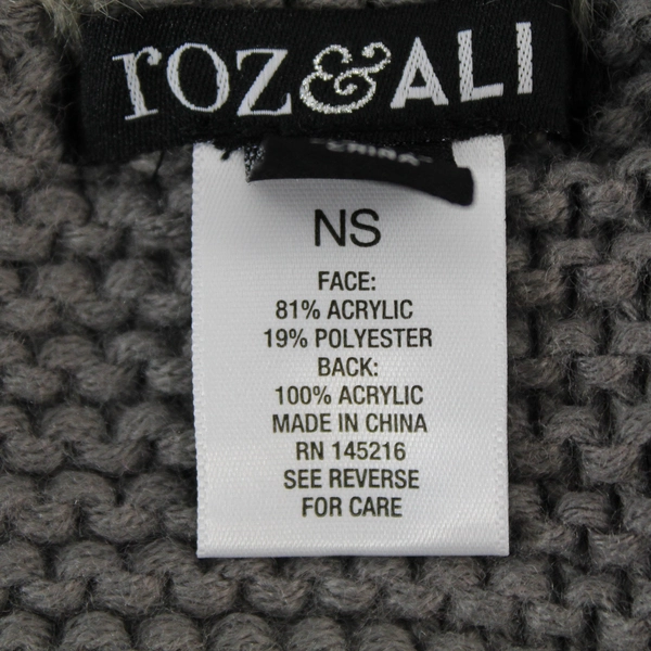 Lot of 2 Knit & Faux Fur Women's Infinity Loop Scarves - Blue & Gray