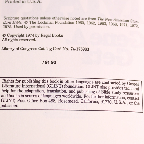 The Measure of a Man by Gene A. Getz 1974 Paperback