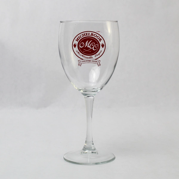 Michelbook Country Club Golf Course Red Logo Wine Glass 7" Tall Collectible