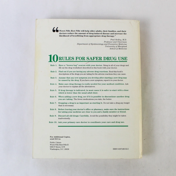 Worst Pills Best Pills II 1993 Public Citizen Health Guide Paperback Book