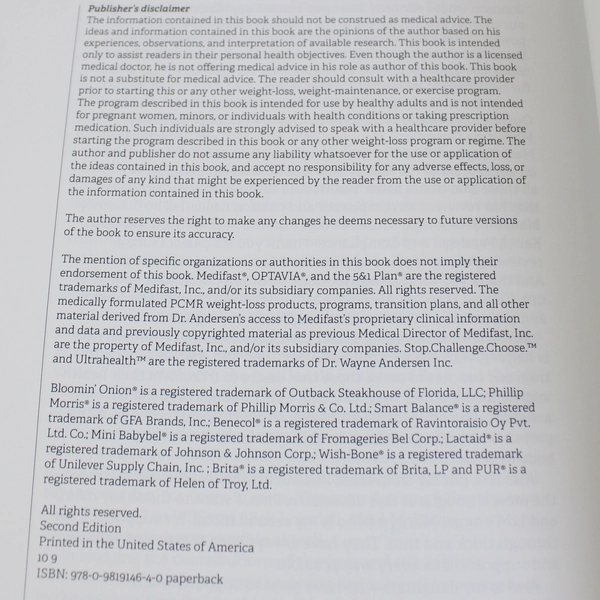 Dr. A's Habits of Health 2019 Dr. Wayne Scott Andersen Second Edition