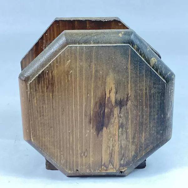 Vintage Octagon Wooden Napkin Holder with Acrylic Plant Insert - Charming Decor