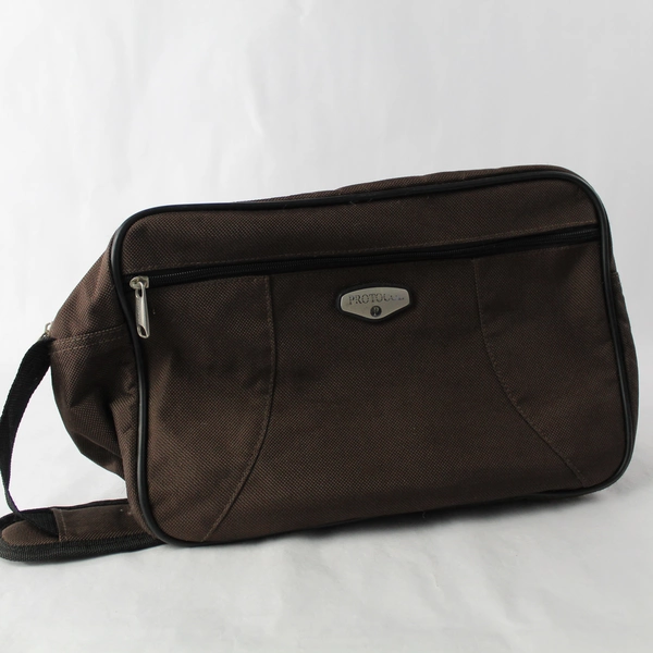 Protocol Brown Zipper Closure Travel Shoulder Bag - Good Condition