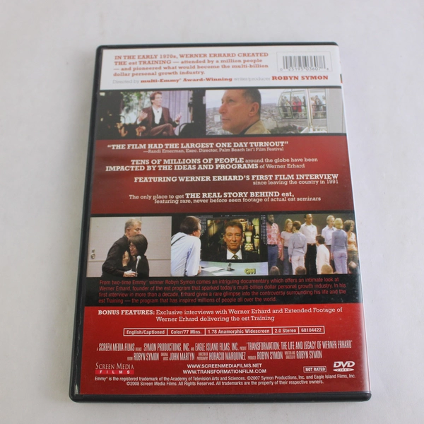 Transformation: The Life and Legacy of Werner Erhard DVD 2008