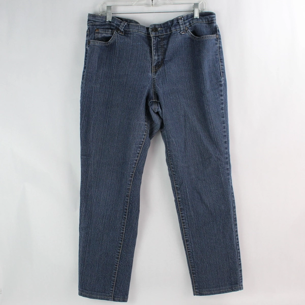 Nine West Women's Size 16 Blue Straight Leg Jeans Cotton Blend Pre-Owned