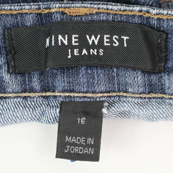 Nine West Women's Size 16 Blue Straight Leg Jeans Cotton Blend Pre-Owned