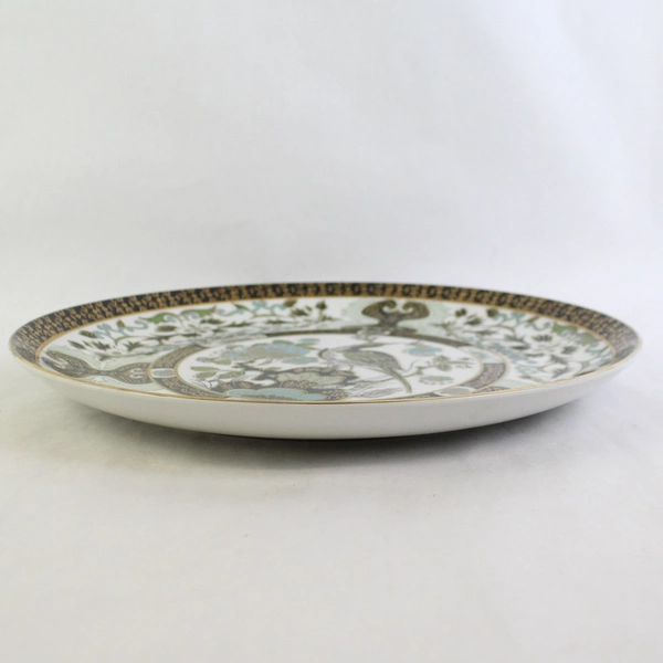 Vintage Hand Painted Peacock Charger 12.5 Inch Japan