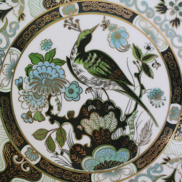 Vintage Hand Painted Peacock Charger 12.5 Inch Japan