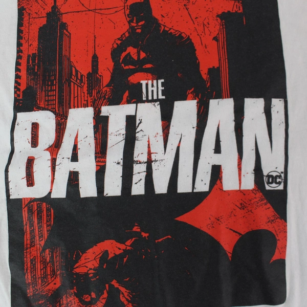 DC Women's Batman T-Shirt Size S 100% Cotton White Pre-Owned - Stains