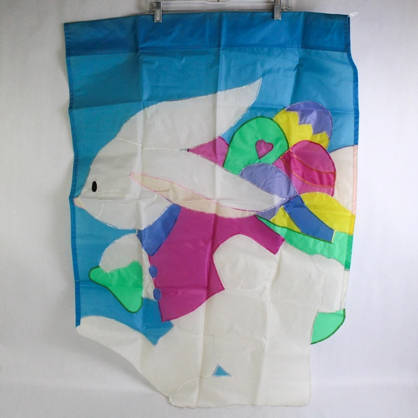 Multicolor Nylon Easter Bunny Outdoor Holiday Flag Banner 28.5" x 40"