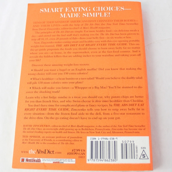 The Abs Diet Eat Right Every Time Guide by David Zinczenko 2005 Paperback