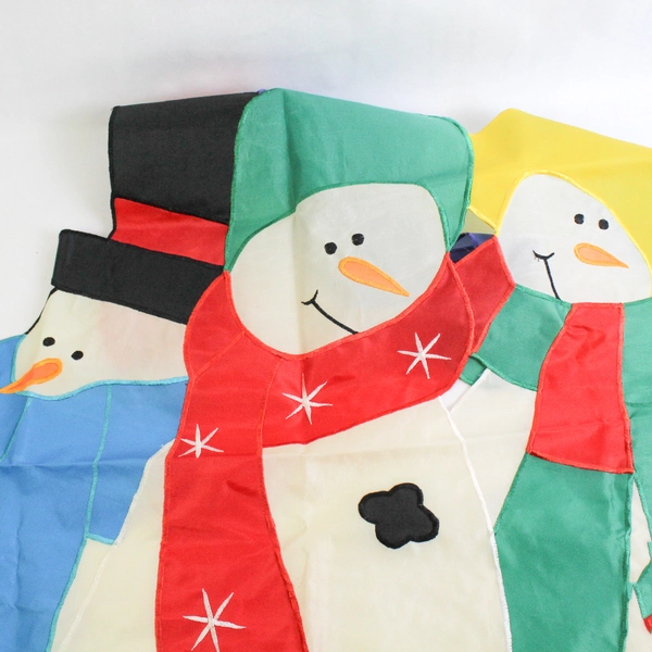 Multicolor Nylon Christmas Winter Snowman Outdoor Holiday Flag Banner 28" x 37"