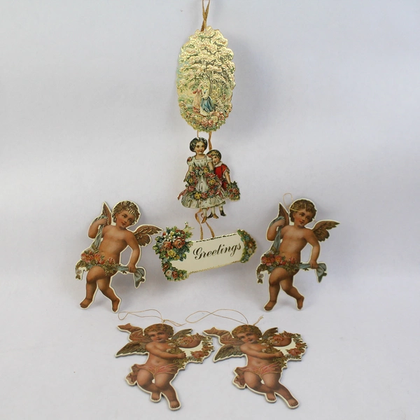 Lot of 5 Vintage Merrimack 1980 and 1987 Merrimack Die-Cut Ornaments