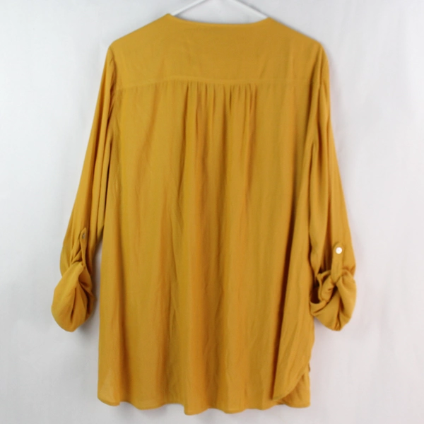 H&M Women's Mustard Yellow Long Sleeve Blouse Size 20, Good Condition