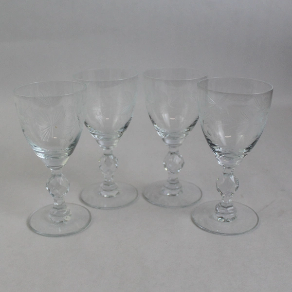 Set Of 4 Morgantown Crystal 4.5 Inch Cordials Glasses 7689-1
