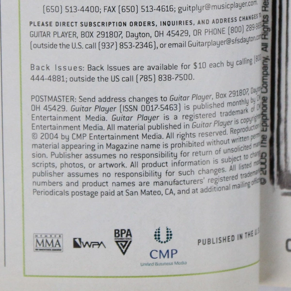 Guitar Player Magazine Vtg November 2005 Exclusive Interview With Paul McCartney