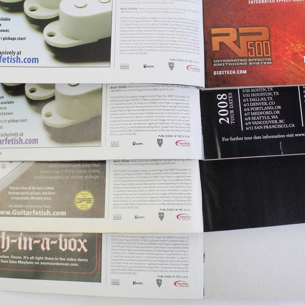 Lot Of 8 Guitar Player Magazines April Through November 2008