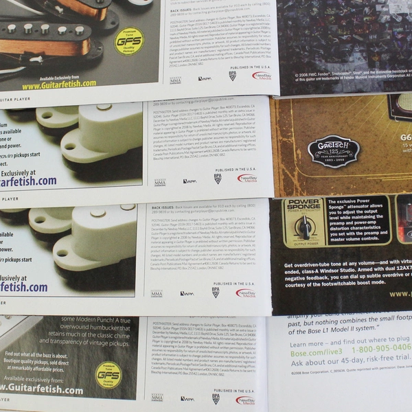 Lot Of 8 Guitar Player Magazines April Through November 2008