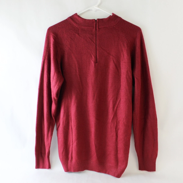 Sarah Bentley Maroon Knit Sweater Women's Size S Back Zipper Pre-Owned