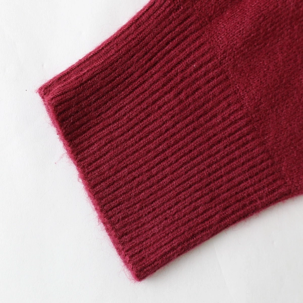 Sarah Bentley Maroon Knit Sweater Women's Size S Back Zipper Pre-Owned