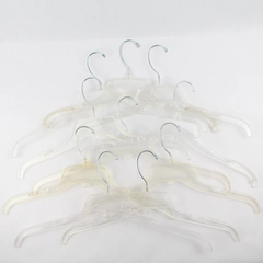 Lot of 10 Clear Plastic Clothes Hangers For Shirts Closet Organization