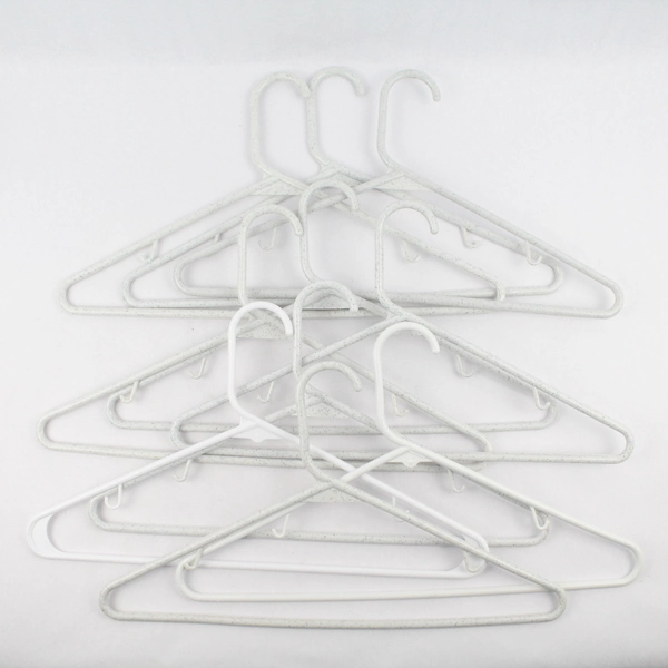 Mixed Lot of 10 White Plastic Clothes Hangers For Shirts and Pants