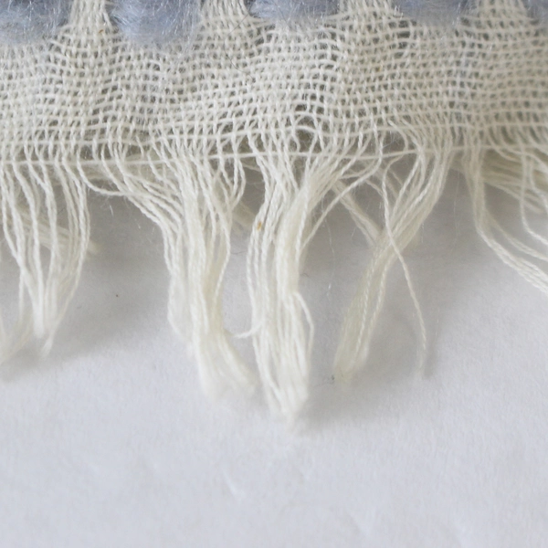 Nalini Blue & Gray Tassel Scarf Wrap 27.5x77" - Pre-owned with Flaws