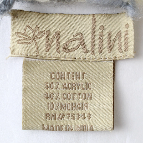 Nalini Blue & Gray Tassel Scarf Wrap 27.5x77" - Pre-owned with Flaws