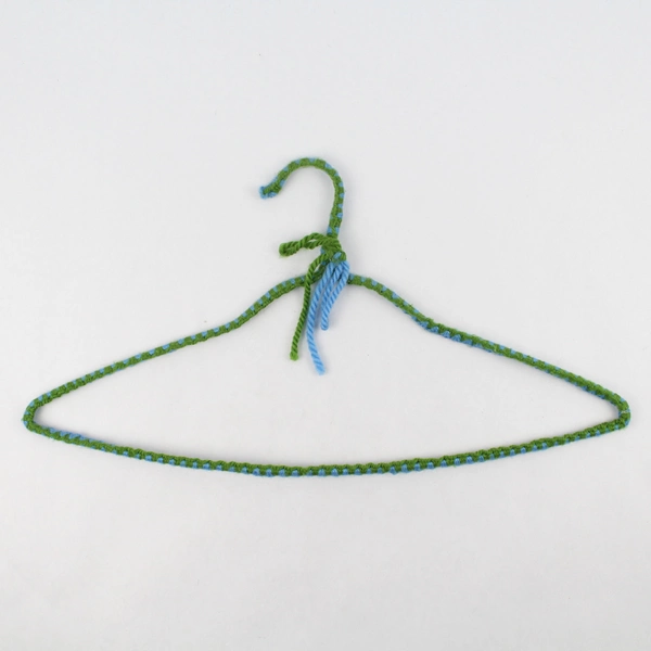 Lot of 5 Metal Hangers With Crocheted Covers Various Colors