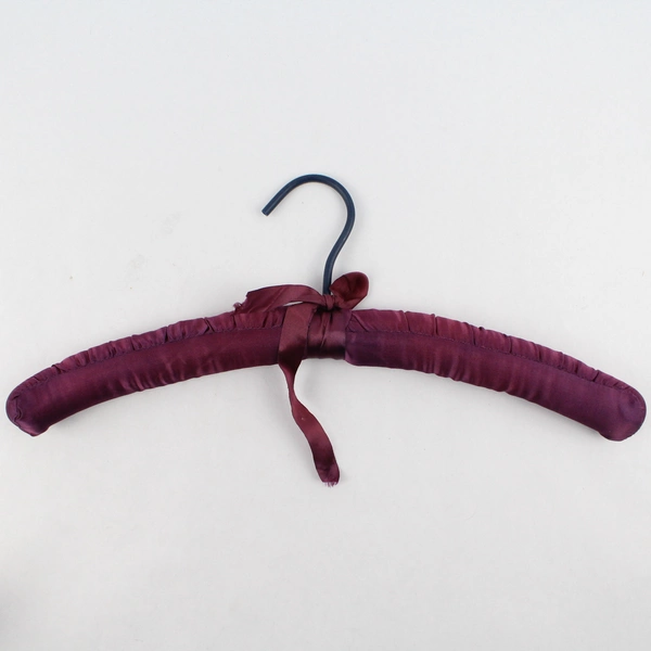 Lot of 5 Padded Fabric Covered Clothes Hangers Varied Colors