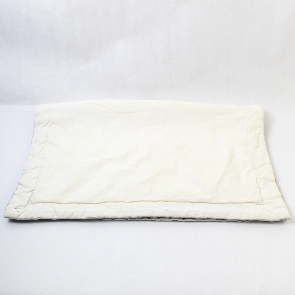 Embroidered Cotton Quilted Queen Pillow Sham White & Purple Border - Elegant