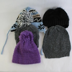 Lot of 5 Women's Knit Winter Beanie Hats One Size