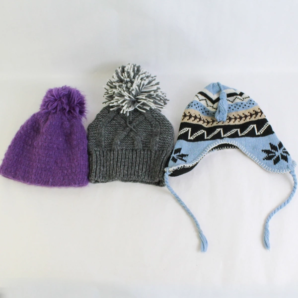 Lot of 5 Women's Knit Winter Beanie Hats One Size