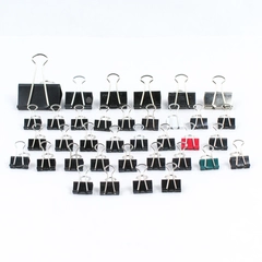 Lot of 36 Assorted Sizes of Binder Clips Black & Multi-color Unbranded 