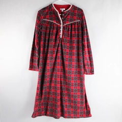 Secret Treasures Sleepwear Gown Sleep Dress Fleece 1/4 Button Up Size 8/10 M 