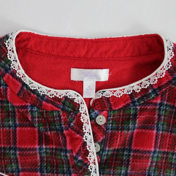 Secret Treasures Sleepwear Gown Sleep Dress Fleece 1/4 Button Up Size 8/10 M 