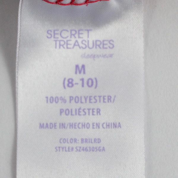 Secret Treasures Sleepwear Gown Sleep Dress Fleece 1/4 Button Up Size 8/10 M 