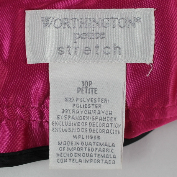 Worthington Women's Black Gray Pinstripe Dress Pants 10P - Good Condition