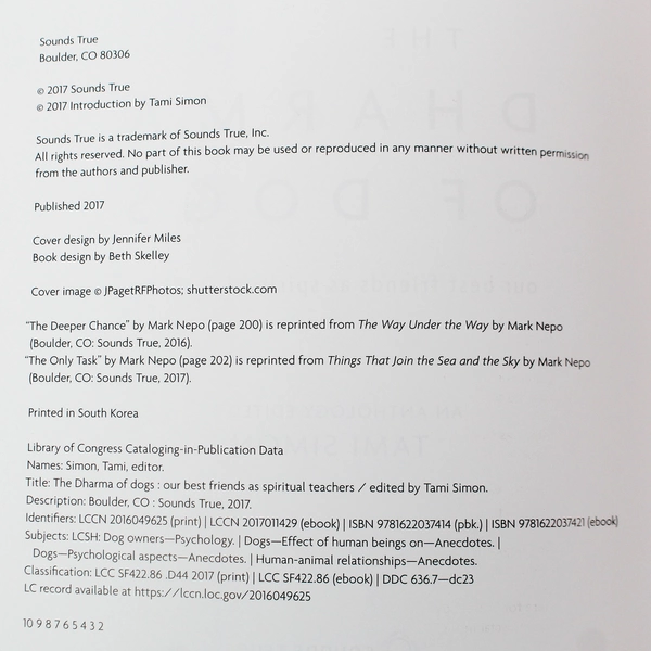 The Dharma of Dogs Anthology by Tami Simon Paperback 2017 Good Condition