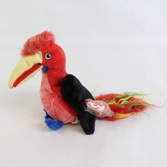 Ty Beanie Baby Frills Rainbow Parrot Stuffed Animal Plush Toy 2001