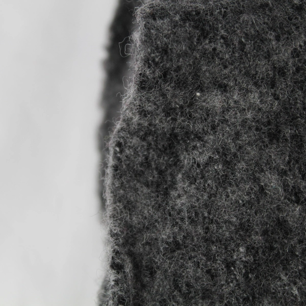 Long Gray Fleece Scarf Wrap with Black Tassels 57x22" - Good Condition