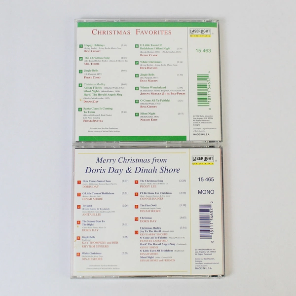 Lot of 2 Vintage 1992 Christmas CDs - Doris Day, Dean Martin, Holiday Favorites