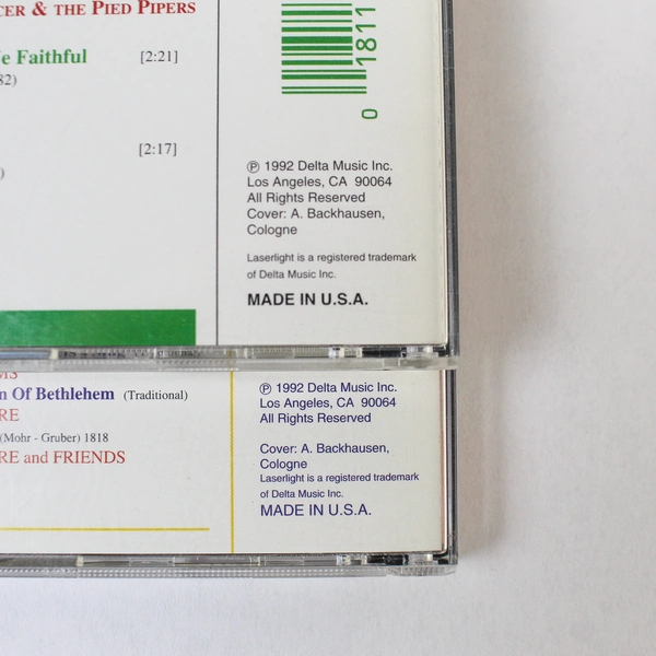 Lot of 2 Vintage 1992 Christmas CDs - Doris Day, Dean Martin, Holiday Favorites