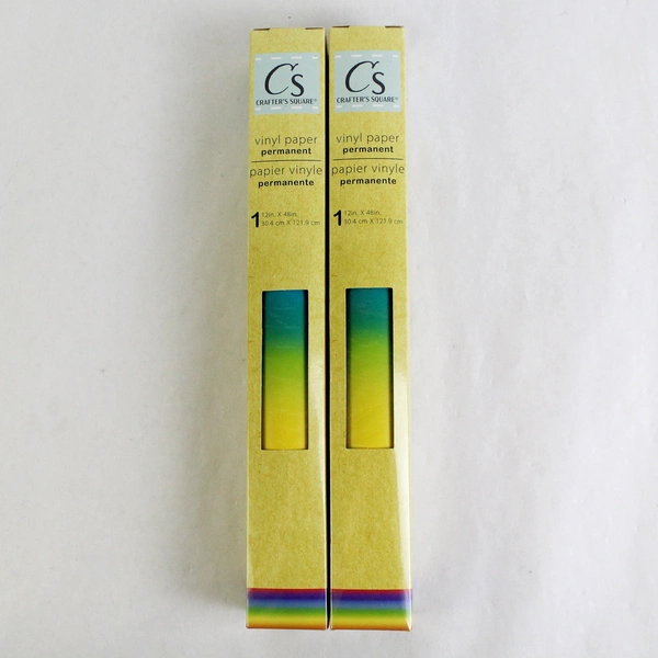 Lot of 2 Crafters Square Vinyl Paper Permanent 12x48" Rainbow